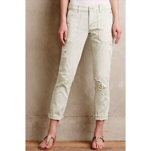 Anthropologie Pilcro Letterpress Women's 29 Hyphen Distressed Chinos Mint Green